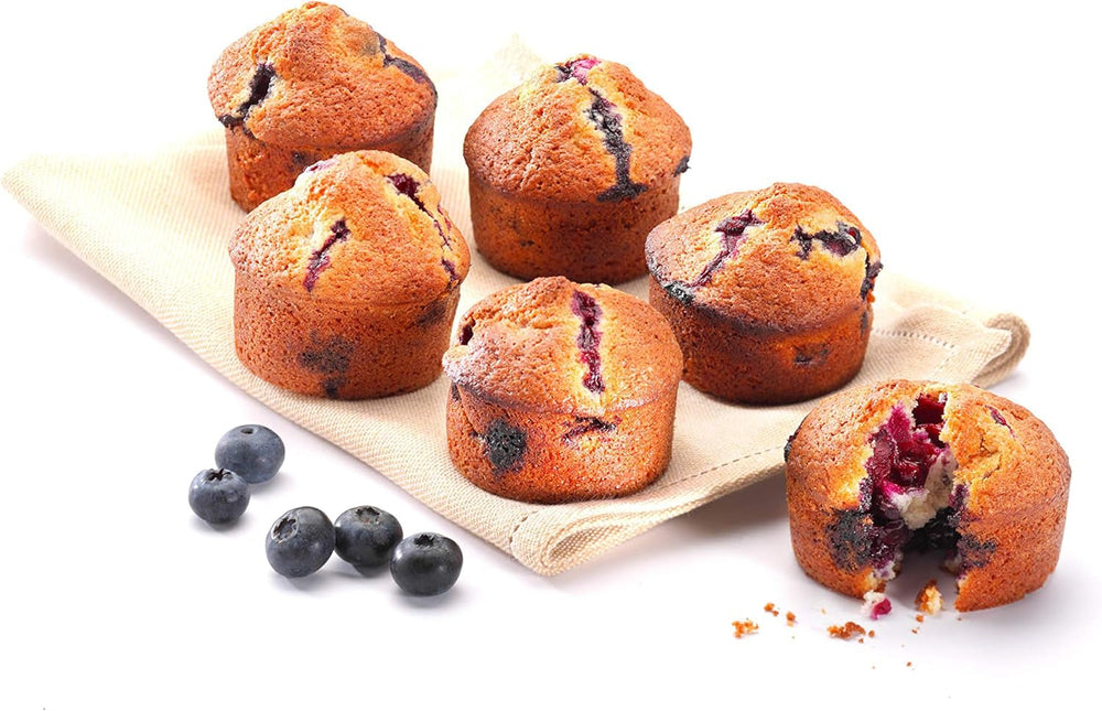 Pyrex BANDEJA 6 MAGDALENAS ASYMETRIA PX Muffinförmchen, Metall, Bunt, 6 Magdalena-Formen und Backbleche Naty Shop