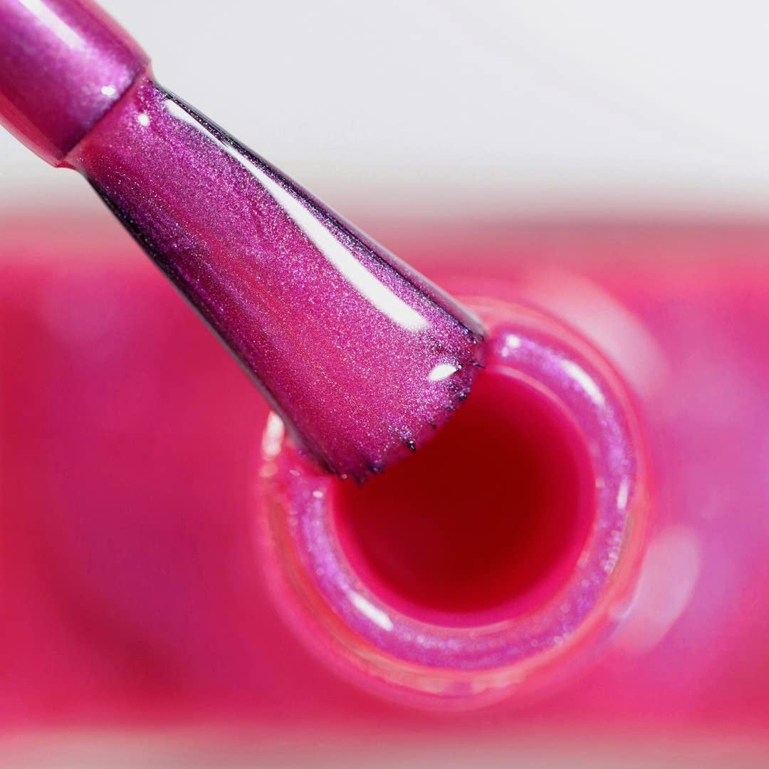 HYBRID-Nagellack alessandro Pink Melon – leuchtender Rosaton mit feinen Glitzerpartikeln – Perfekte Nägel in nur 3 Schritten, ohne LED – hält bis zu 10 Tage! 8 ml