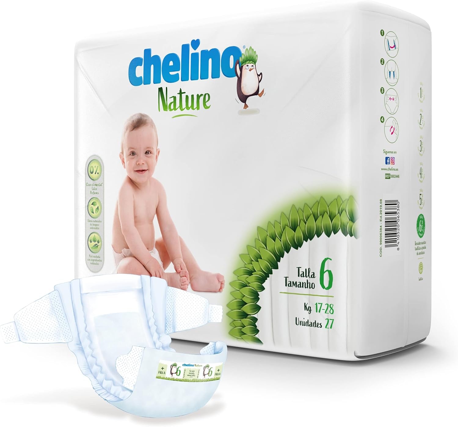 Nature Babywindel, Größe 6 (17-28 kg), 162 Windeln