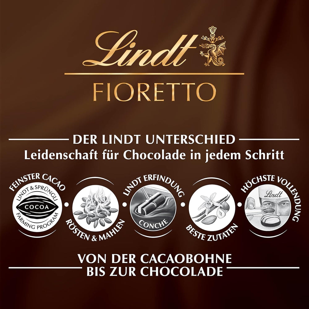 Schokolade - Sortiment FIORETTO Minis | 115 g | Ca. 10 Pralinen aus Milchschokolade in den Geschmacksrichtungen Marzipan, Cappuccino und Nougat, enthält Alkohol | Schokoladen-Geschenkset | Schokoladen-Geschenkset (5er-Pack)
