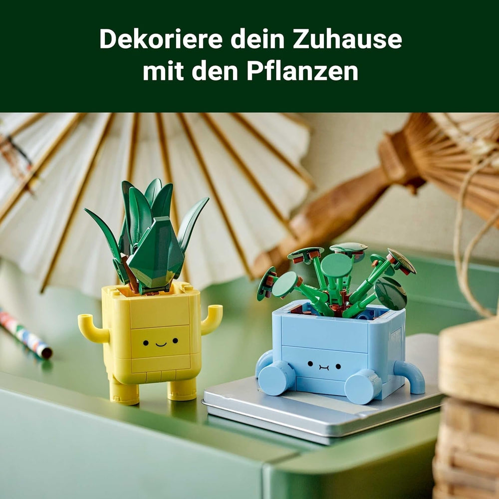 LEGO Botanicals Happy Plants – DIY-Set für Kinder mit 2 künstlichen Blumen und 2 bunten Blumentöpfen mit Cartoon-Gesichtern – Geschenkidee für Mädchen ab 9 Jahren – 10349 Besuche Bausets den LEGO-Store