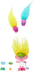 Mattel DREAMWORKS TROLLS United We Stand – Hairy Surprises Viva, păpușă cu păr de pluș galben strălucitor și 3 accesorii surpriză, pentru copii cu vârsta de 3 ani și peste, HNF11