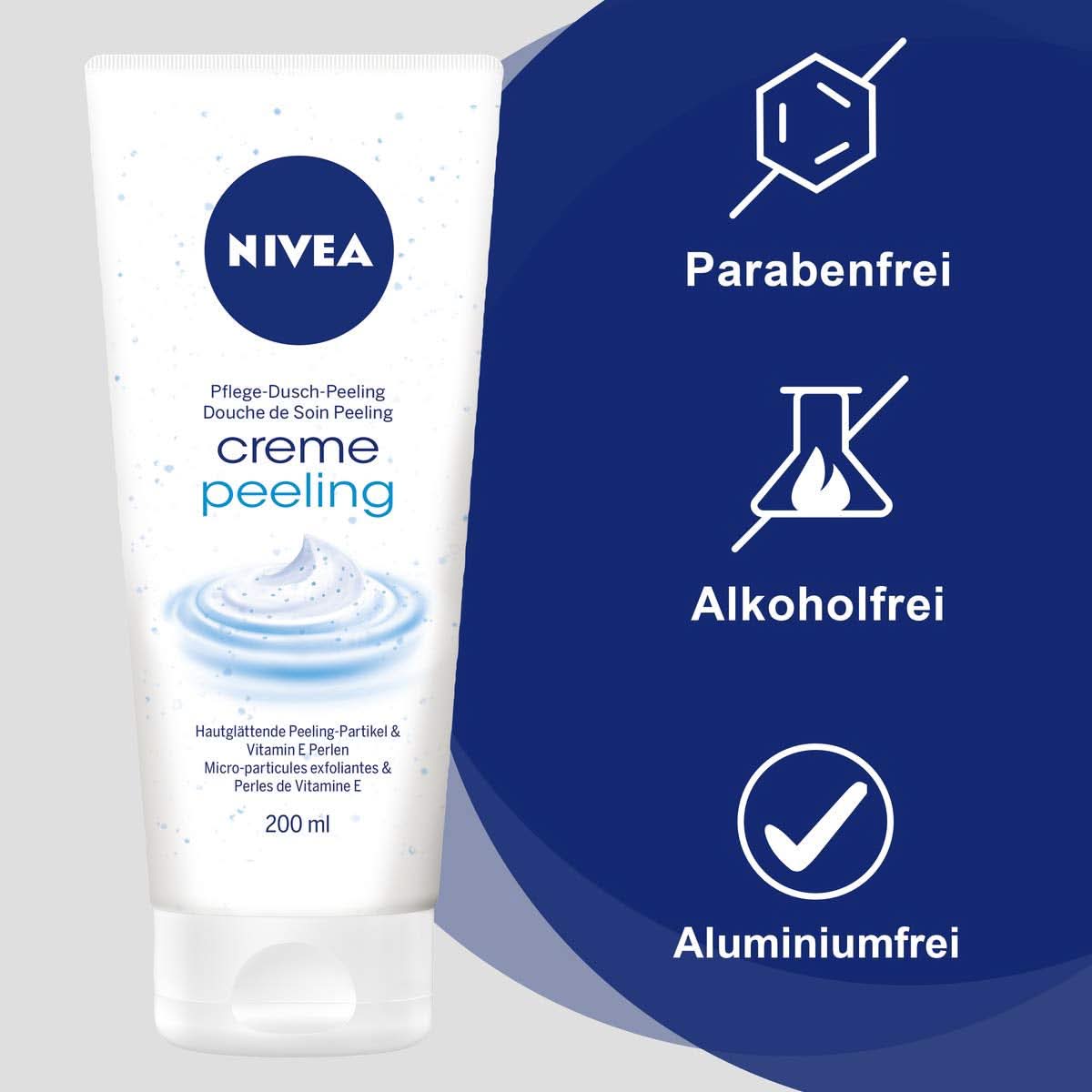 NIVEA Creme Peeling, pflegendes Körperpeeling mit feinen Partikeln und Vitamin E, 200 ml Dusche und Bad Naty Shop
