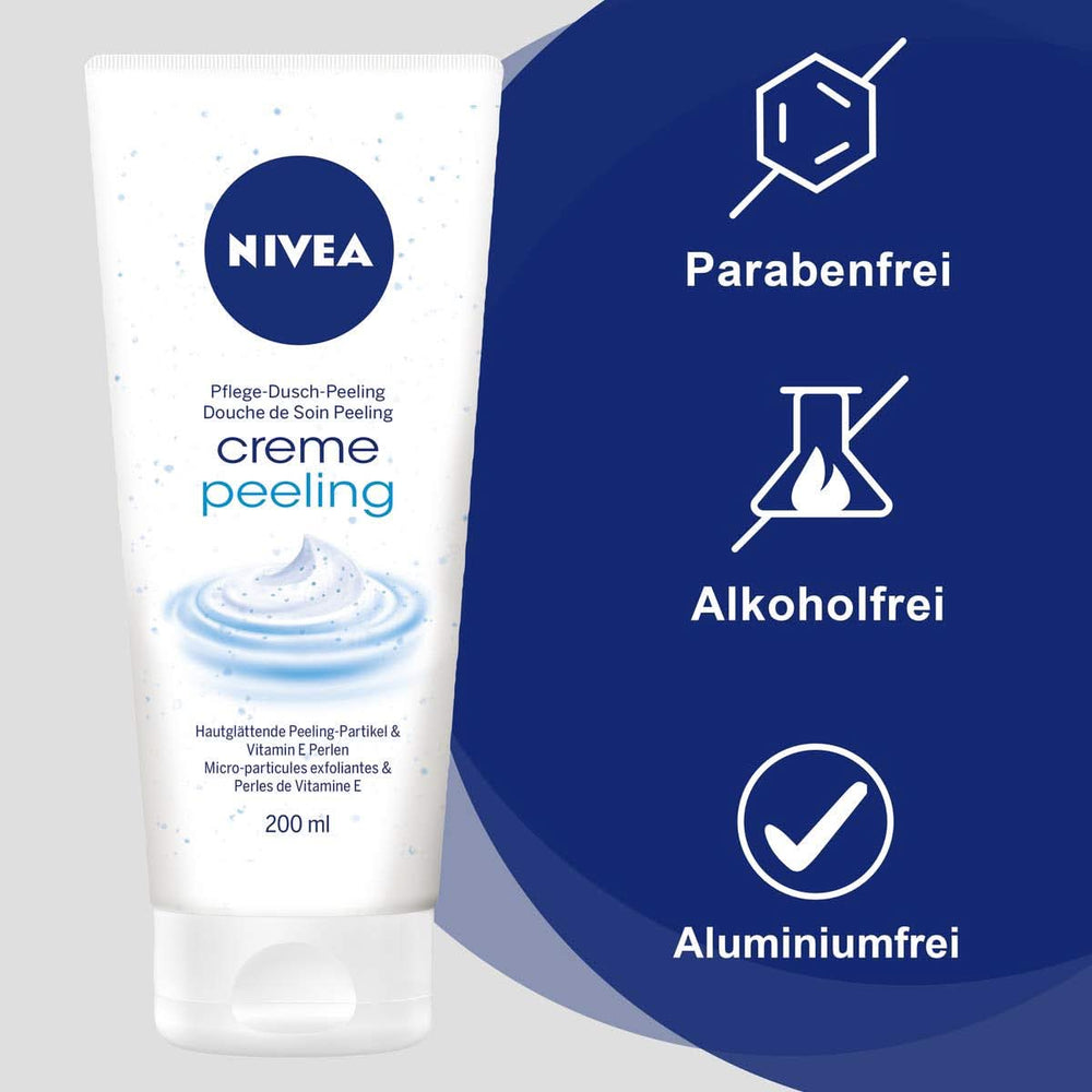 NIVEA Creme Peeling, pflegendes Körperpeeling mit feinen Partikeln und Vitamin E, 200 ml Dusche und Bad Naty Shop