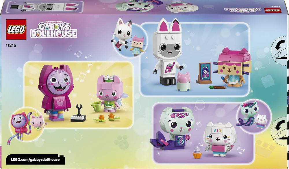 LEGO Gabbys Puppenhaus Gabbys Katzenfreunde - Spielzeug mit 6 Tierfiguren inkl. Meerkätzchen und Kitty Fairy - Ständer zum Ausstellen - Geschenk für Mädchen ab 6 Jahren - 11215