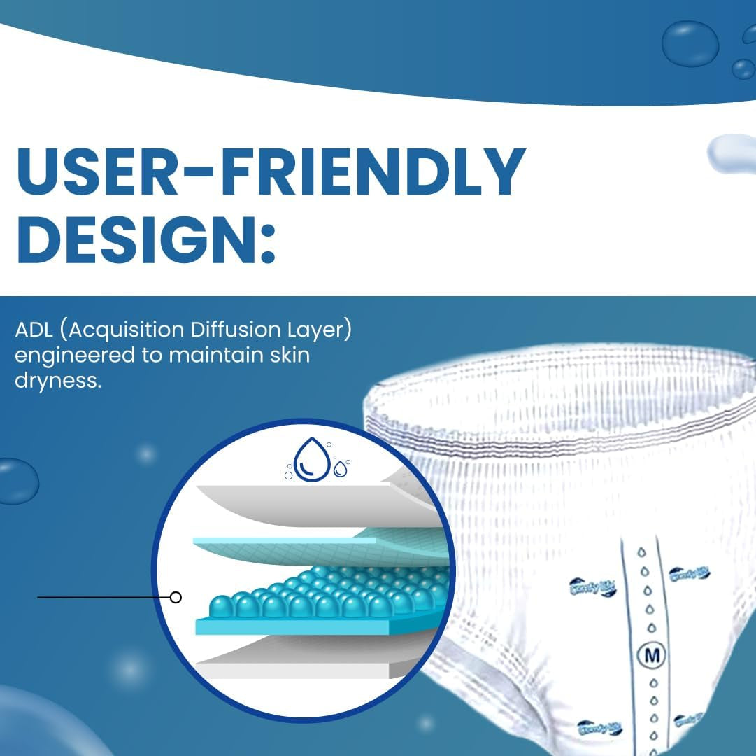 Premium-Inkontinenzhöschen für Erwachsene, hohe Saugfähigkeit, Größe S, 12 Stück