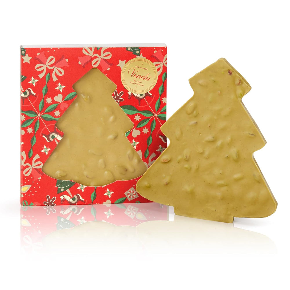 Venchi, Brutto&Buono, handgemachte Milchschokoladentafel in Tannenbaumform „Piedmont Forest Haselnuss“, 200 g, glutenfrei, limitierte Weihnachtskollektion, Geschenkidee