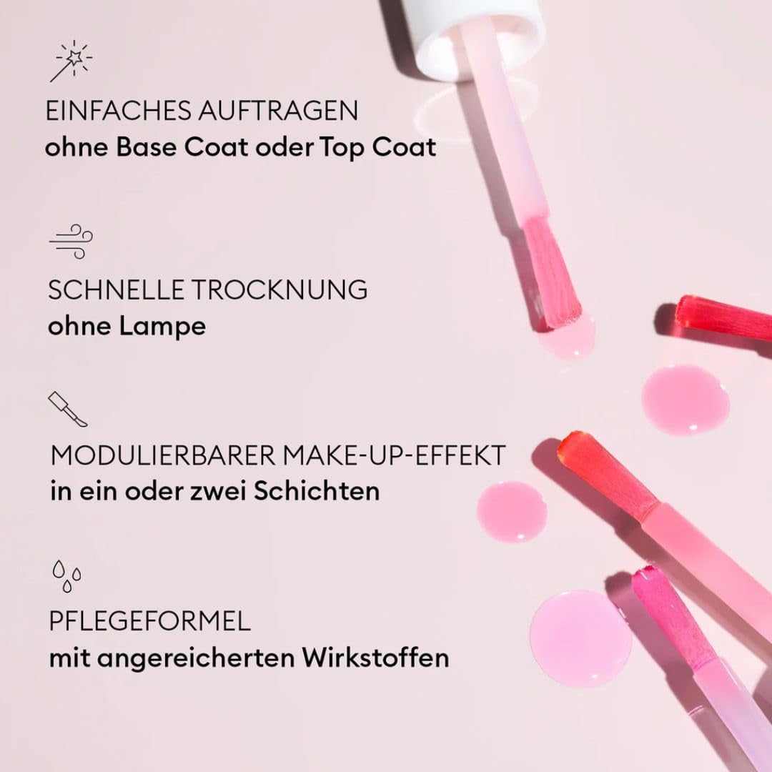 MANUCUIST Nail Care Repair Active Glow Raspberry (Pink) Biobasiert: Süße Mandel, Himbeere, pflegender und glänzender Nagellack, transparenter Pink-Effekt – Nude-Nagellack