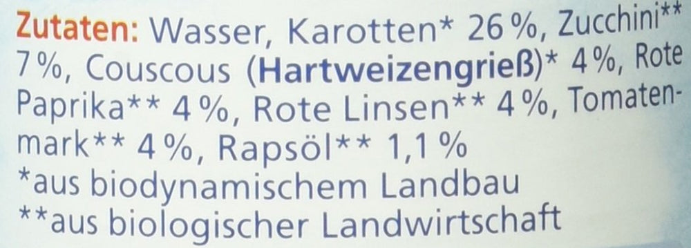 Bio-Linseneintopf mit Couscous (ab 6 Monaten), 190 g