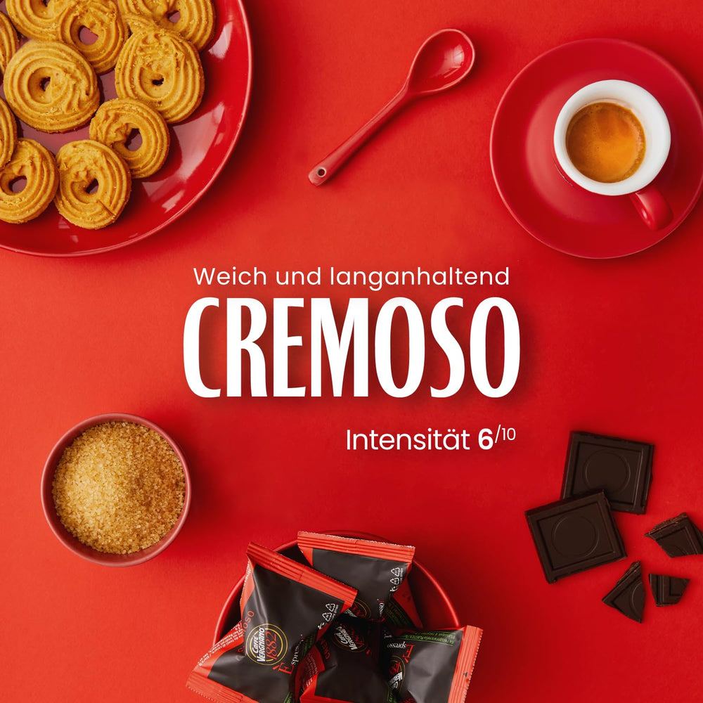 Caffè Vergnano 1882 - Èspresso Kompostierbare Kaffeekapseln, Kompatibel Mit Nespresso, Cremoso (Cremig) - Packung Enthält 100 Kapseln