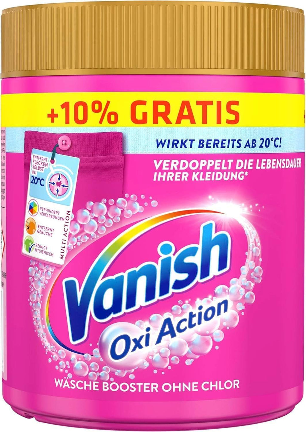 Vanish Oxi Action Powder Pink - 1 X 1.65 Kg - pudră de îndepărtare a petelor și de îmbunătățire a rufelor fără clor - pentru rufe colorate Detergenti Rufe Naty Shop 605 grame