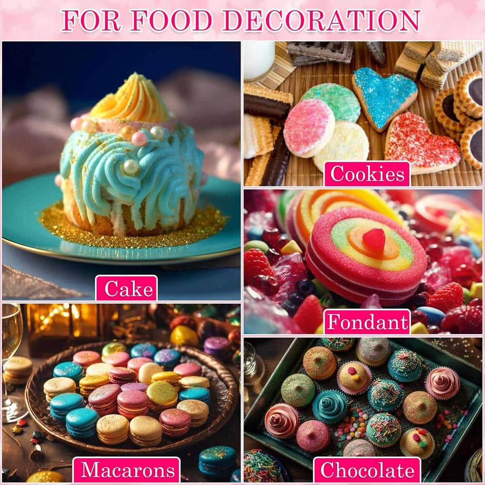 Essbarer Glitzer, Set mit 4 oder 6 Farbtönen, 4 Gramm pro Produkt Glitter Naty Shop