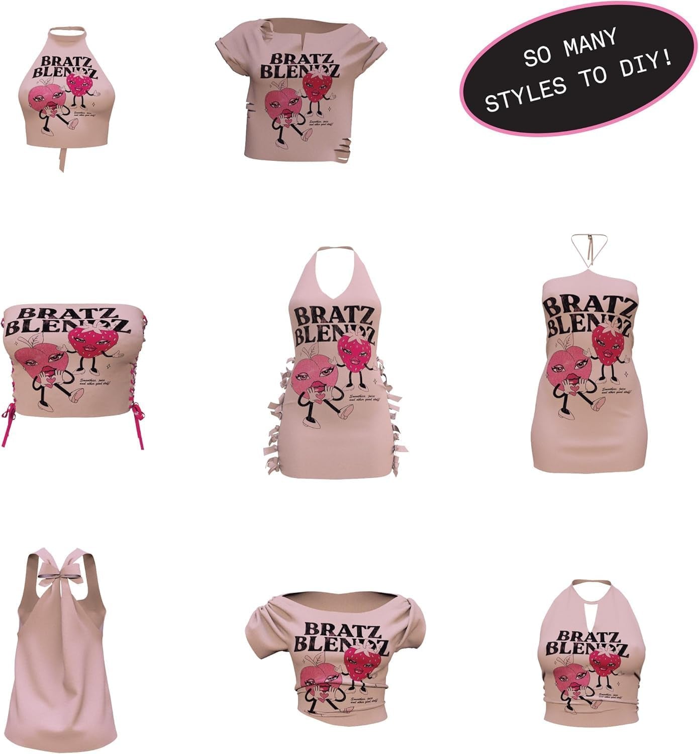 Bratz Stylin' Cloe - Păpușă la modă cu tricou personalizabil, include accesorii, jucărie drăguță pentru fete