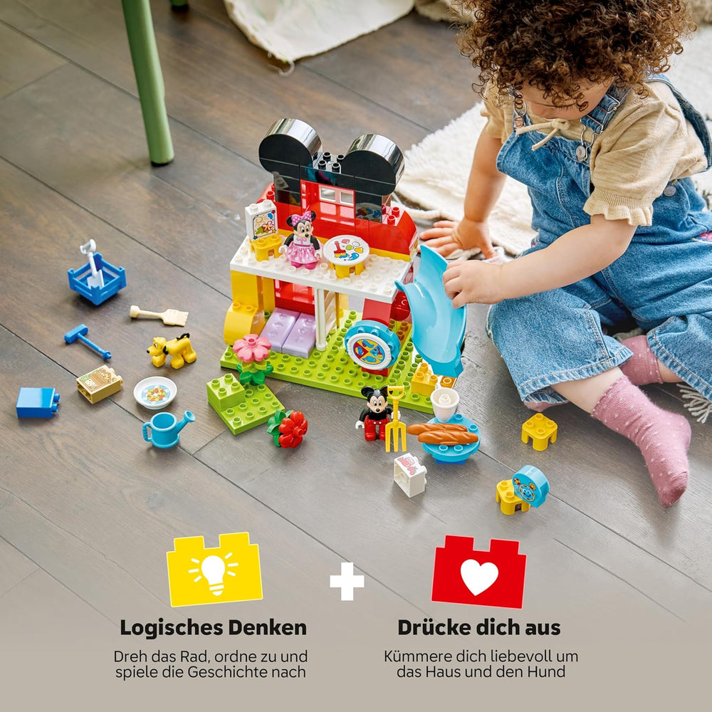 LEGO DUPLO | Micky Maus Wunderhaus mit Minnie und Pluto - Pädagogisches Feinmotorik-Spielzeug für Kleinkinder - inkl. 3 Figuren & Toodles - Geschenk für Jungen & Mädchen ab 2 Jahren - 10465