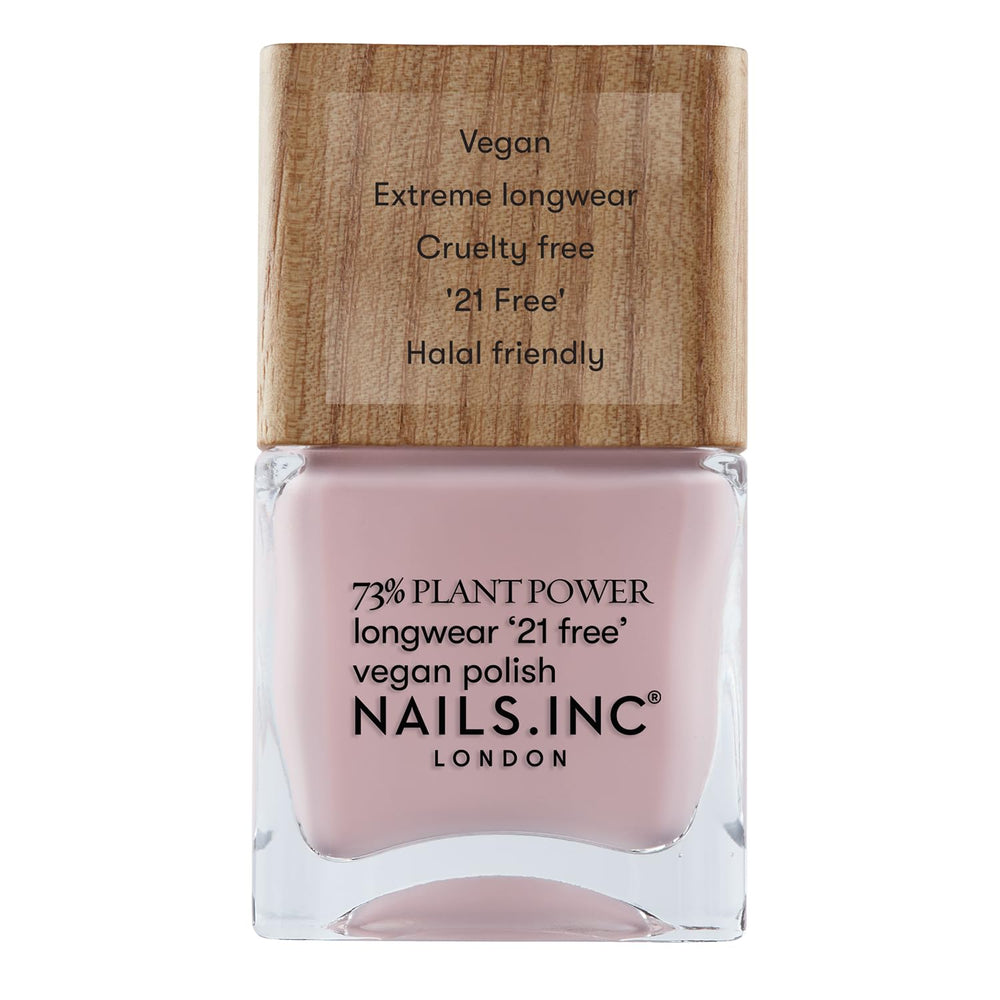 Nails Inc – GLOWING SOMMEWHERE Plant Power Veganer Nagellack – 73 % pflanzlich, 100 % vegan und frei von Tierversuchen – perfekte Maniküre, funkelnde Perle – für umweltfreundliche Nagelkunst
