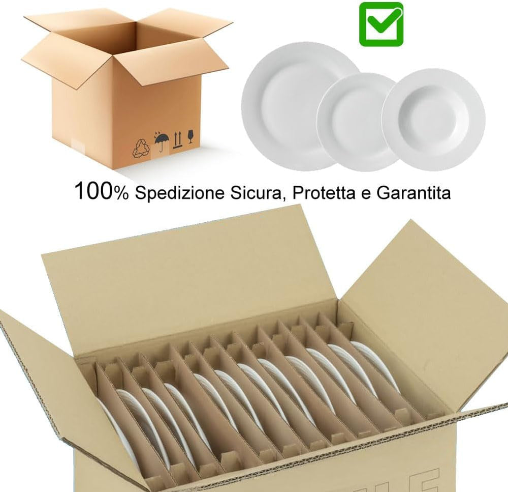 Serviciu de masă din 18 părți porțelan pentru 6 persoane, set format Seturi vesela masa Naty Shop