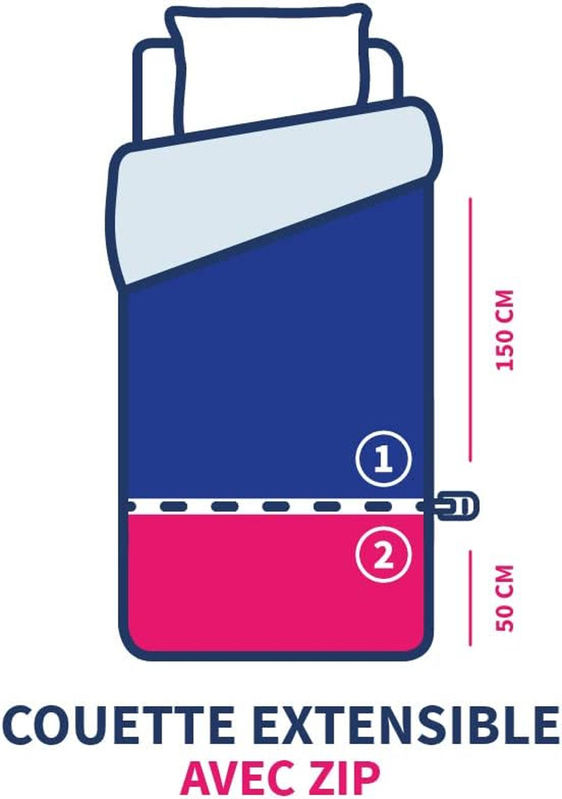 Bleu Câlin Steppdecke für Kinder 140X(150+50) cm Speziell für Kinderbetten, temperierte Steppdecke erweiterbar auf 140X200 cm, waschbar bei 95°, weiß Steppdecken und Steppdecken Naty Shop