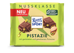 Ritter Sport Pistazie, Milchschokolade mit feinen Pistazienstückchen, ein Schokoladenklassiker, perfekt zum Naschen und Genießen, eine tolle Geschenkidee, 12 Tafeln x 100g