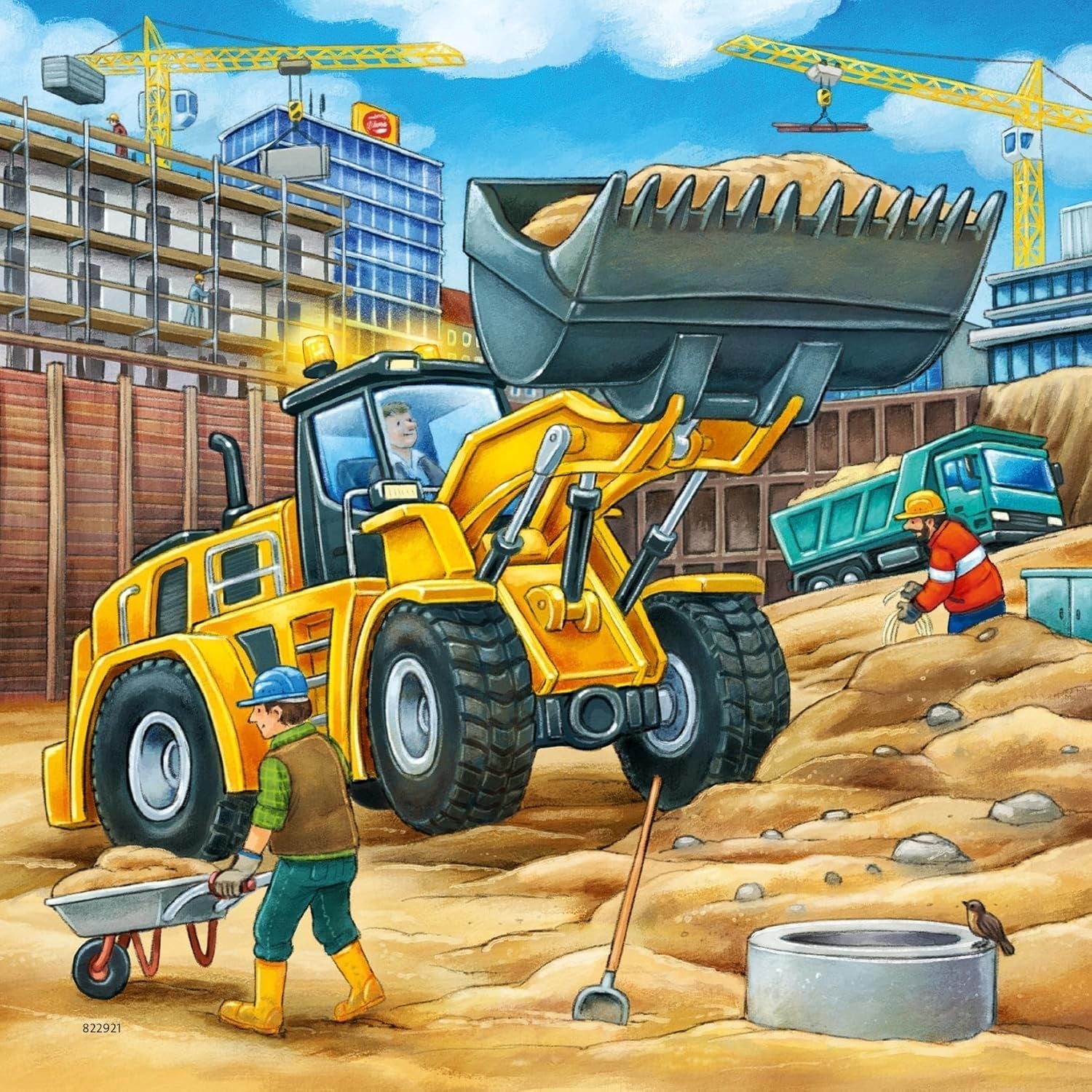 Ravensburger Puzzle pentru copii - 09226 Vehicule mari de construcții - Puzzle pentru copii de peste 5 ani, cu 3X49 piese Puzzle Naty Shop