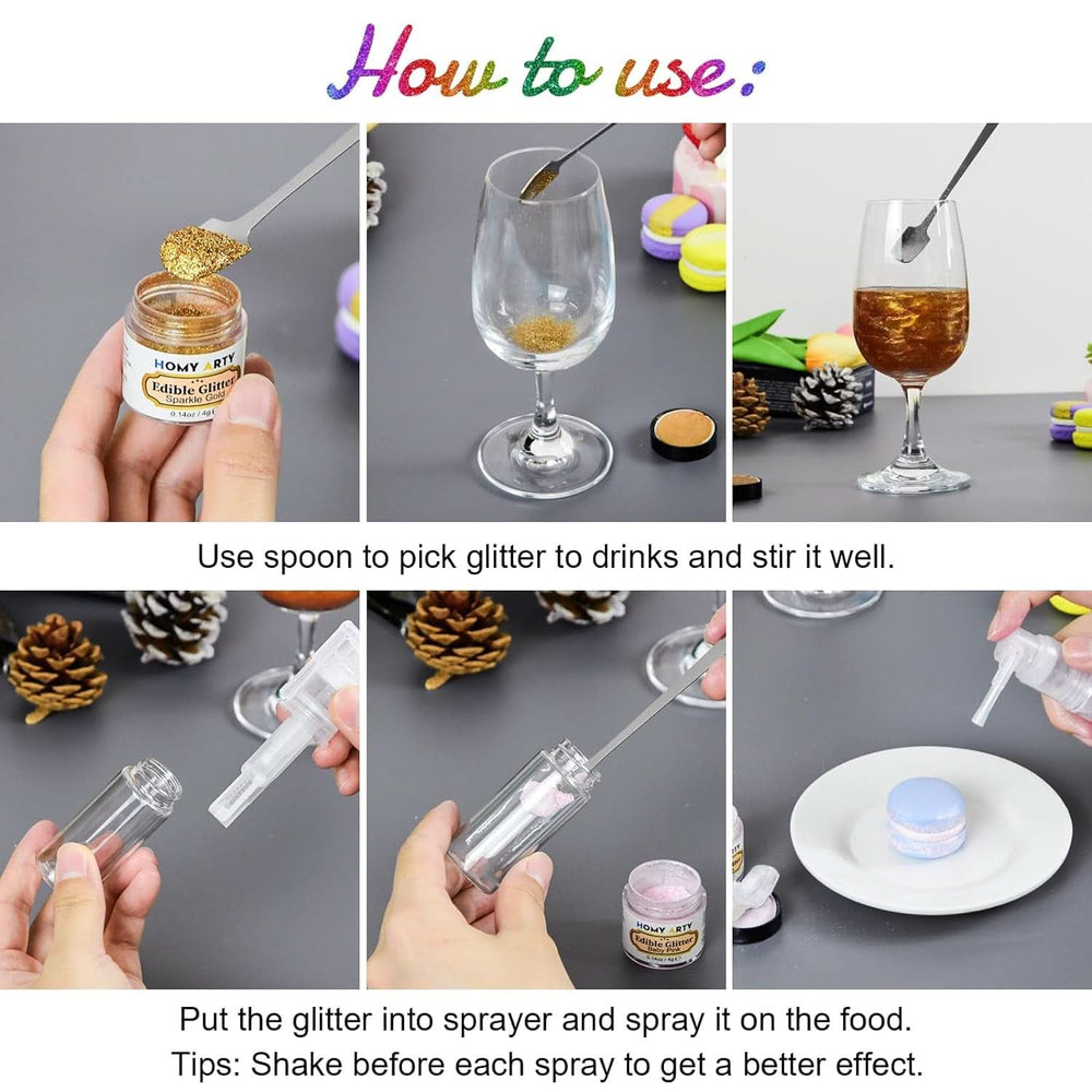 Essbarer Glitzer für Getränke, 4 Gramm Glitter Naty Shop