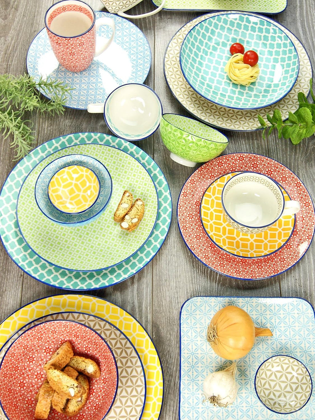 Creatable, 17362, Serie Mediterran, set veselă 16 piese, serviciu combinat din ceramică Seturi vesela masa Naty Shop