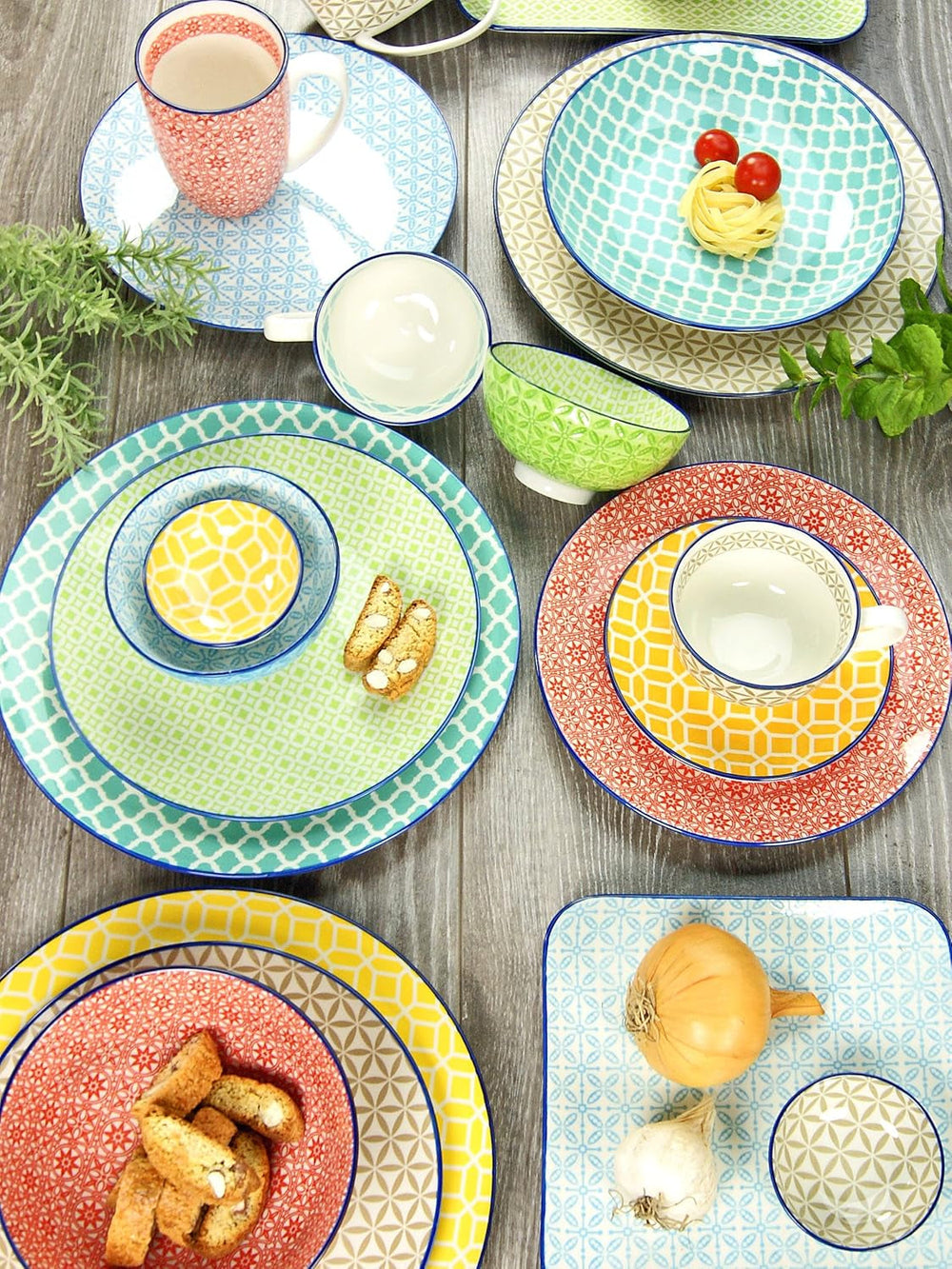 Creatable, 17362, Serie Mediterran, set veselă 16 piese, serviciu combinat din ceramică Seturi vesela masa Naty Shop