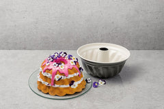 Dr. Oetker Gugelhupfform Ø 22 Cm BACK-TREND, Backform Für Gugelhupf, Runde Bundform Aus Stahl Mit Keramisch Verstärkter Antihaft-Beschichtung (Farbe: Creme/Anthrazit), Menge: 1 Stück Formen und Bleche zum Backen Naty Shop