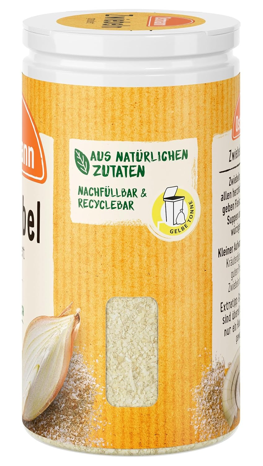 Ostmann Gewürze - Zwiebeln gekörnt | Zwiebelpulver zum Würzen herzhafter Gerichte | 40 g in recyclebarer Dose