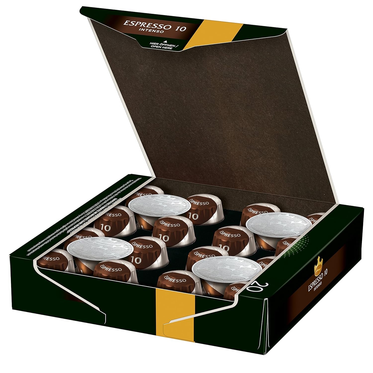 Kaffeekapseln Lungo Intenso, Intensität 8 von 12, 10 x 20 Getränke & Kaffeekapseln Espresso Intenso, Intensität 10 von 12, 200 Nespresso®* kompatible Kapseln, 10 x 20 Getränke