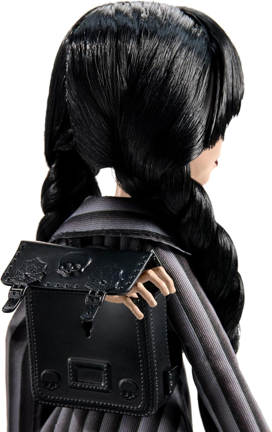 Păpușă și accesorii Monster High Wednesday, figurină de colecție Wednesday Addams în uniforma Nevermore Academy cu mână și rucsac Icy Cold, suport pentru păpușă, HXJ04 Papusi Naty Shop