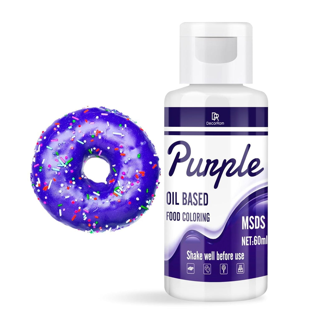 Fettlösliche Lebensmittelfarbe Für Schokolade - 60Ml Ölbasis Lebensmittelfarben Für Fondant, Torten Dekoration, Backen - Flüssige Food Coloring Für Kakaobutter, Buttercream, Kuchen (Schwarz) Naty Shop Lila