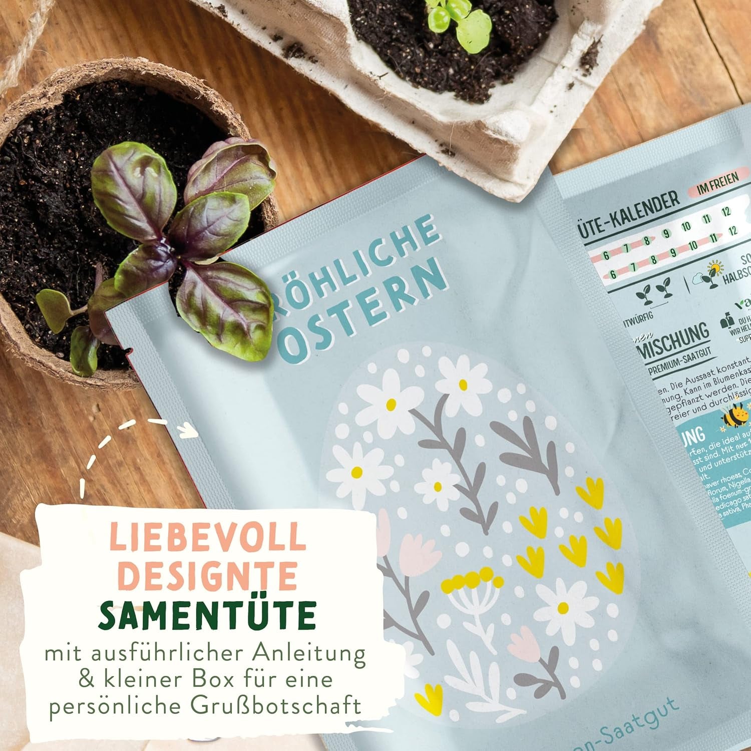 Wildblumenwiesesamen | Ostergeschenk-Blumensamen, Ostergrassamen | Osterblumensamen und Ostergeschenke für Kinder | Wildblumensamen | Samenpakete für eine Wildblumenwiese