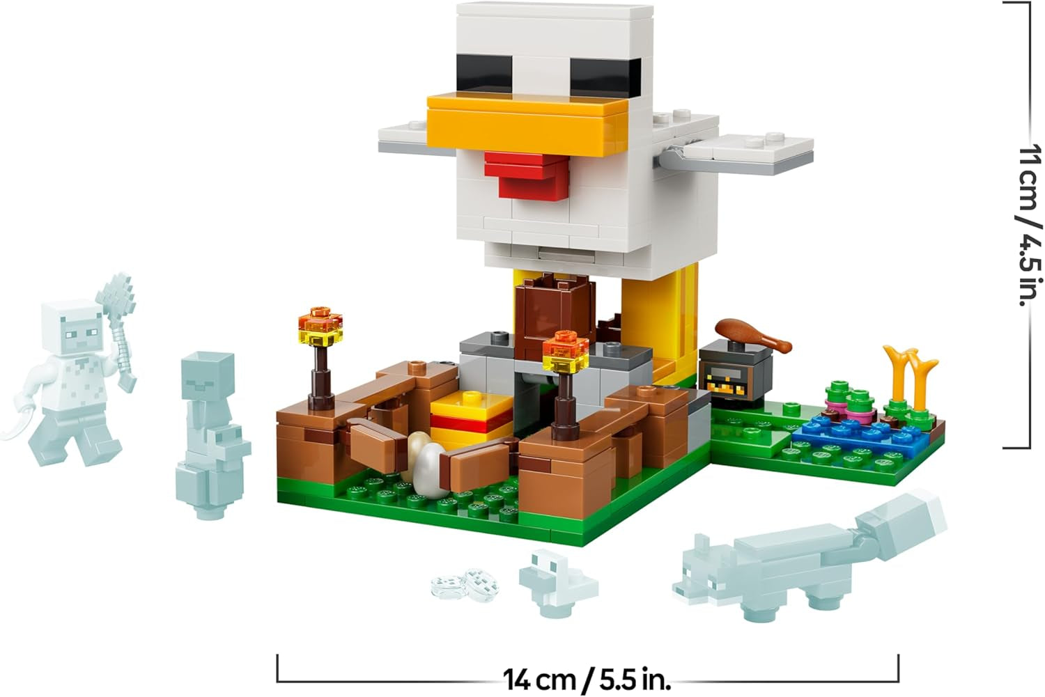 LEGO Minecraft Hühnerfarm - Spielzeug zum Bauen mit Hühner Fan Minifigur, Baby Zombie und Fuchs Figuren - Set mit Minecraft Figur - Gamer Geschenk für Jungen und Mädchen ab 7 Jahren - 21585