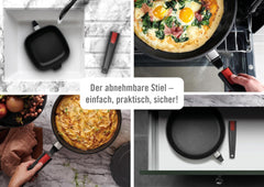 Woll Nowo Titan-Flachpfanne – Induktion, 5 cm Höhe, abnehmbarer Griff – für alle Herdarten, Aluminiumguss, Antihaftbeschichtung. Töpfe und Pfannen Naty Shop
