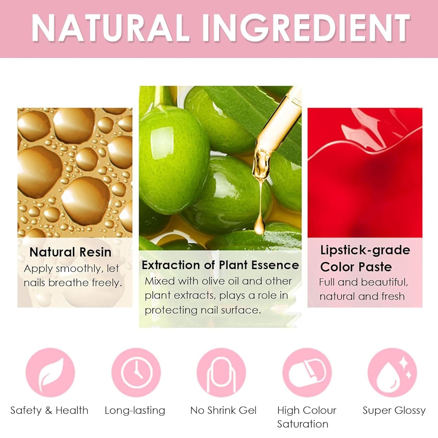 6-teiliges Nagellack-Set – schnell trocknender, langlebiger leuchtend roter Nagellack – ungiftiger Nagellack auf Wasserbasis für DIY-Salons, Maniküre, Geschenk (Farbe: A)