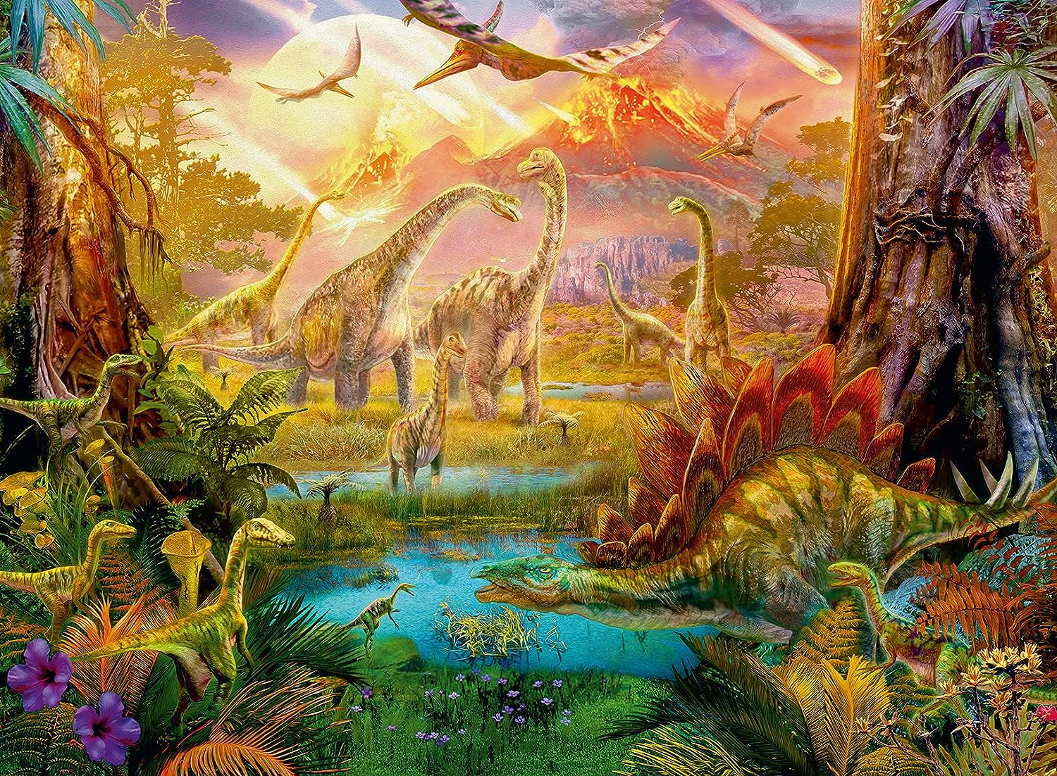 Ravensburger Puzzle 16983 - Dinoland - puzzle jigsaw 500 piese pentru adulți și copii de peste 10 ani, puzzle cu motiv dinozaur Puzzle Naty Shop Design vechi