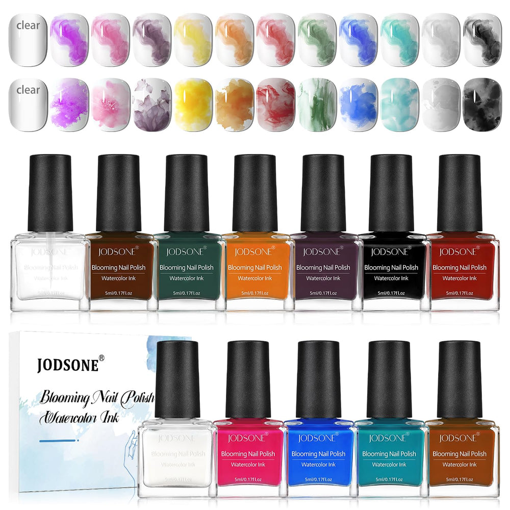 JODSONE 12-teiliges Nagellack-Set, 10 Farben, Kombination aus 2 Unterlacken und Überlack, schnell trocknender Nagellack für Amateure und Anfänger