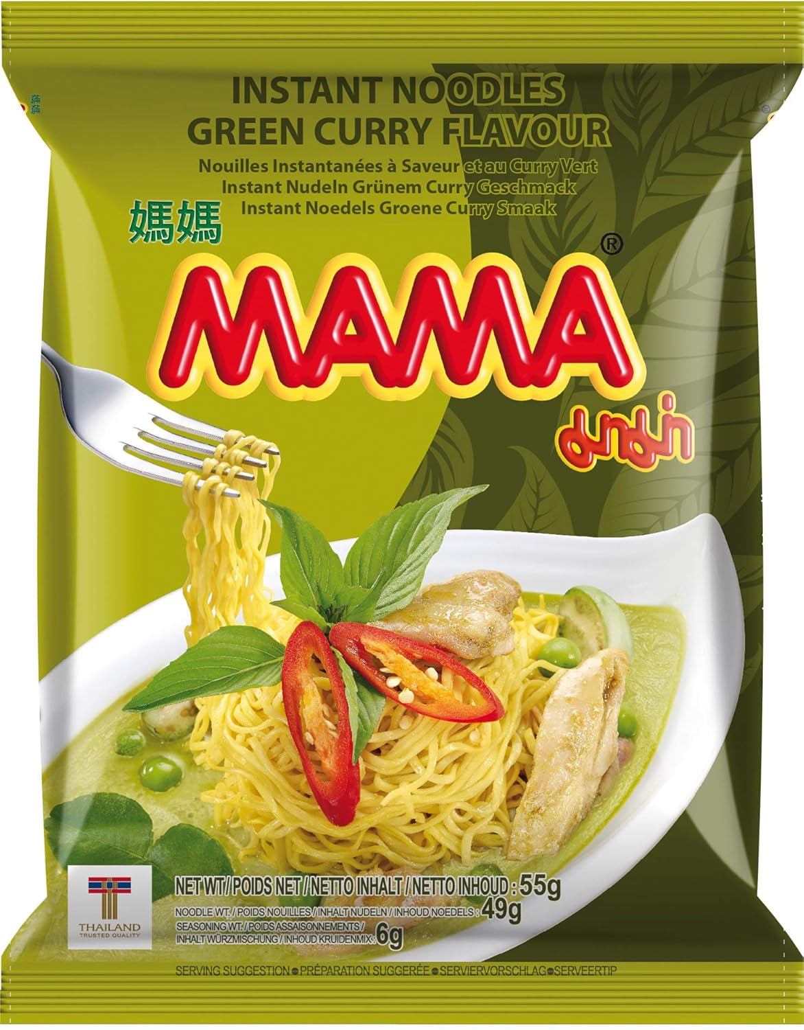 MAMA Instant-Nudeln mit Hühnergeschmack – Instant-Nudelsuppe im orientalischen Stil – authentische thailändische Küche – 24 x 55 g