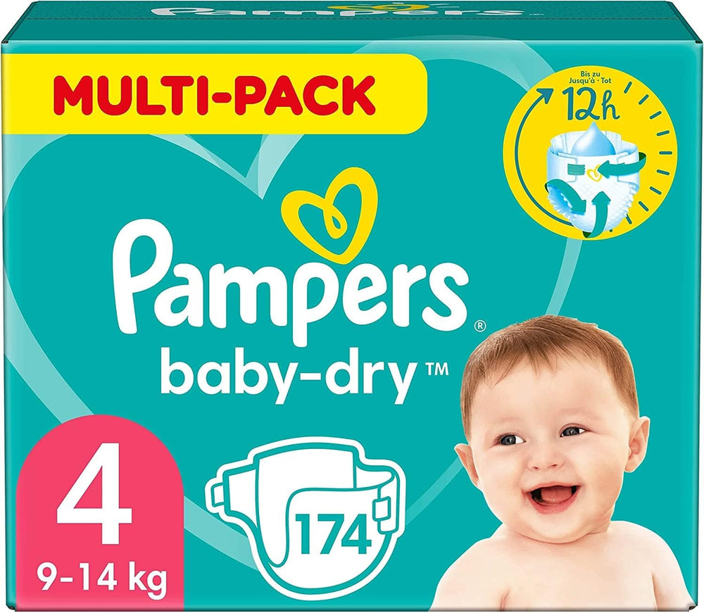 Pampers Baby-Dry Windeln, Größe 5, 174 Windeln, 11 kg – 16 kg, bis zu 100 % Auslaufschutz und Komfort die ganze Nacht