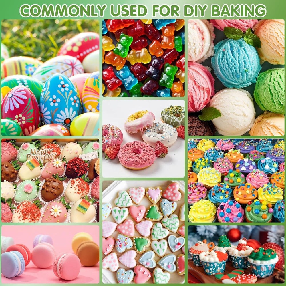 Colorant alimentar liposolubil, 10 culori colorant alimentar pe bază de ulei pentru decorarea tortului de ciocolată, set de coloranți alimentari foarte concentrați pentru fondant, cupcake, copt, colorant alimentar - 6 ml fiecare