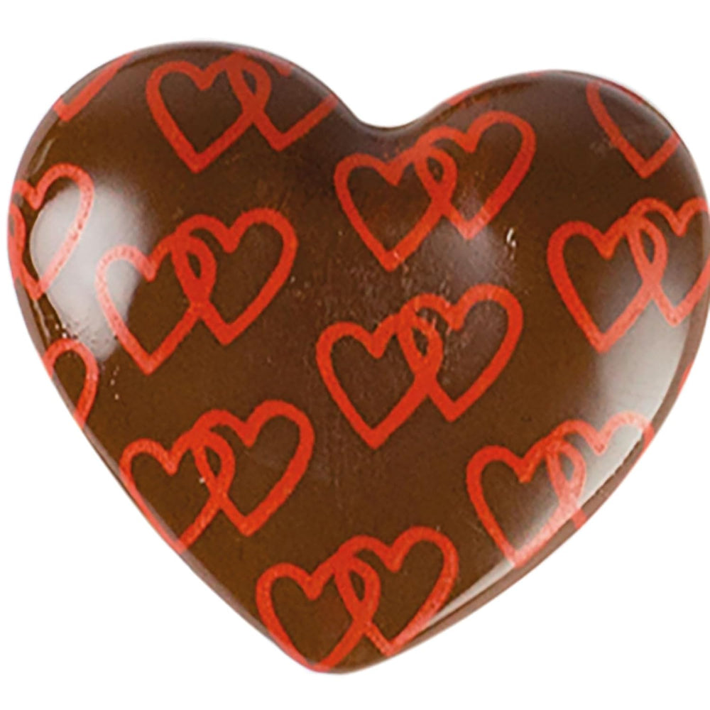 Günthart 135 Stück Filigrane Herzen aus dunkler Schokolade, bunt, Tri-Motion bedruckt, 1 Packung (236 g)