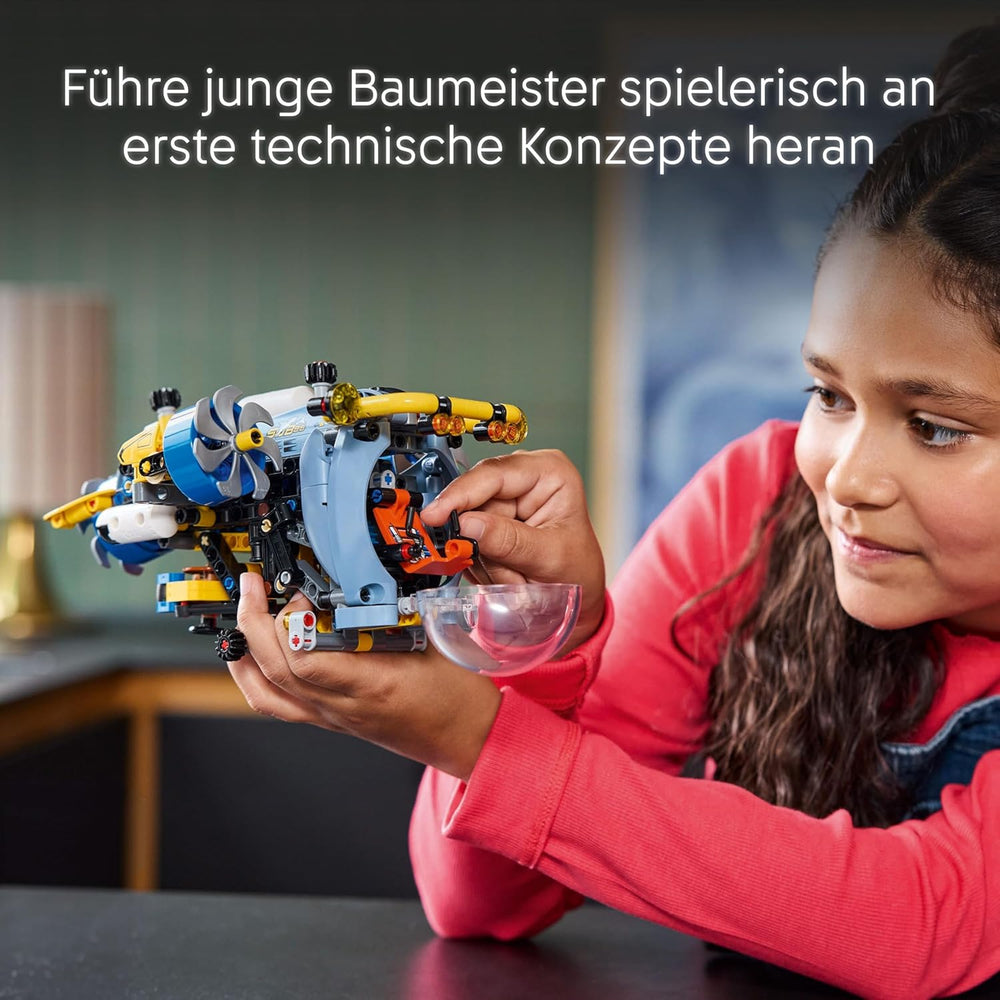LEGO Technic Deep Sea Forscher U-Boot Spielzeug, Bauspielzeug für Kinder, Jungen und Mädchen ab 9 Jahren, kreative Geschenideen zum Geburtstag, baubares Fahrzeug, mit drehenden Propellern 42201