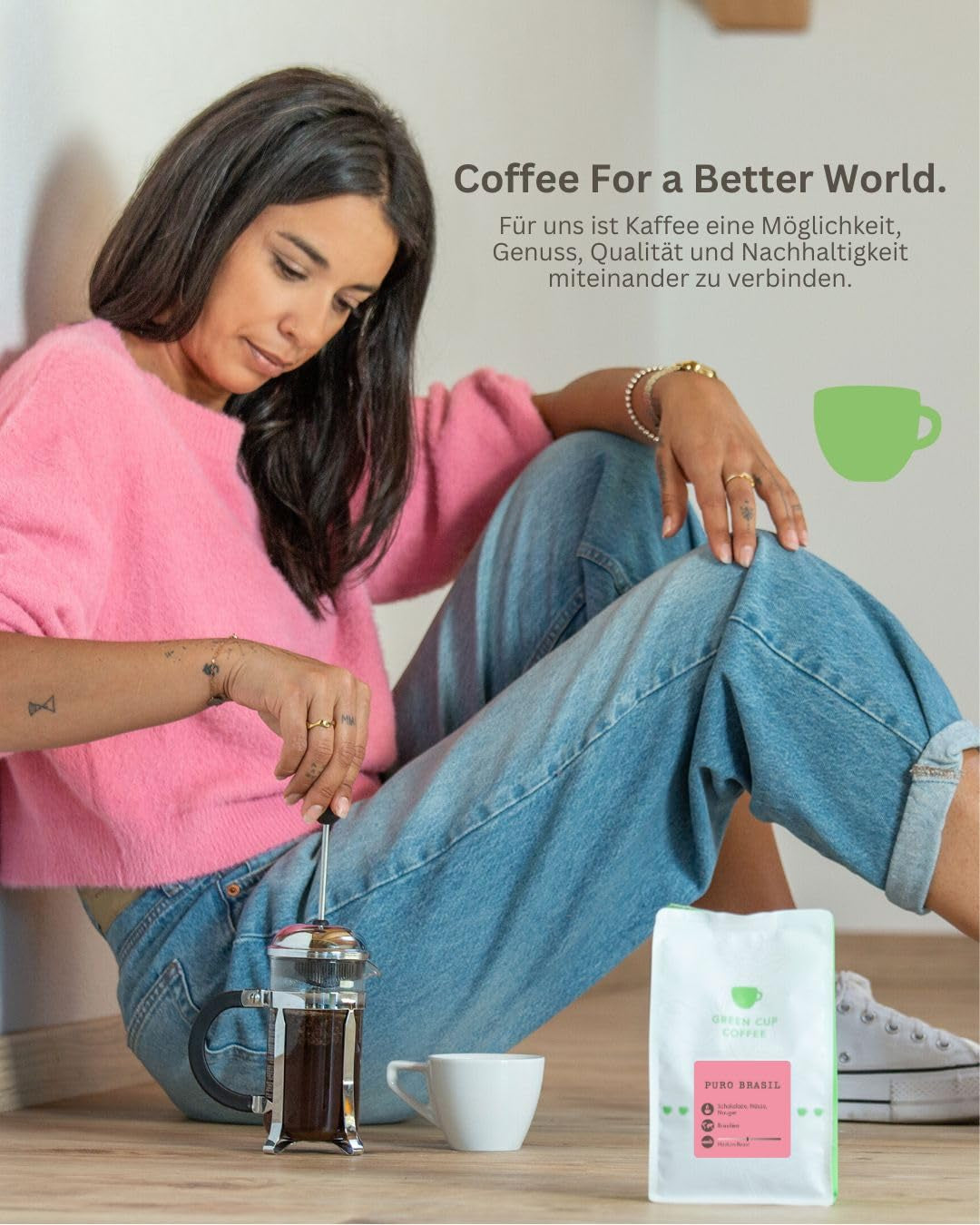 Coffee - Puro Brasil I 100% Arabica I Kaffeebohnen 1kg I Perfekt für jede Zubereitung - Moka Kanne, Siebträger, Vollautomat, mit schokoladig, nussigen karamelligen Aromen I mittlere Röstung
