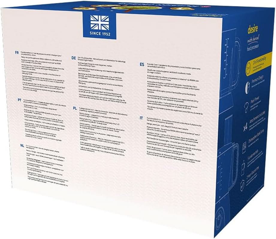 Russell Hobbs Küchenmaschine [Mixer/Gemüsezerkleinerer/Tischmixer/Zerkleinerer/Mixer] Küchenmaschine (Kneten, Mischen und Schneiden), Matte Charcoal Kitchen Naty Shop