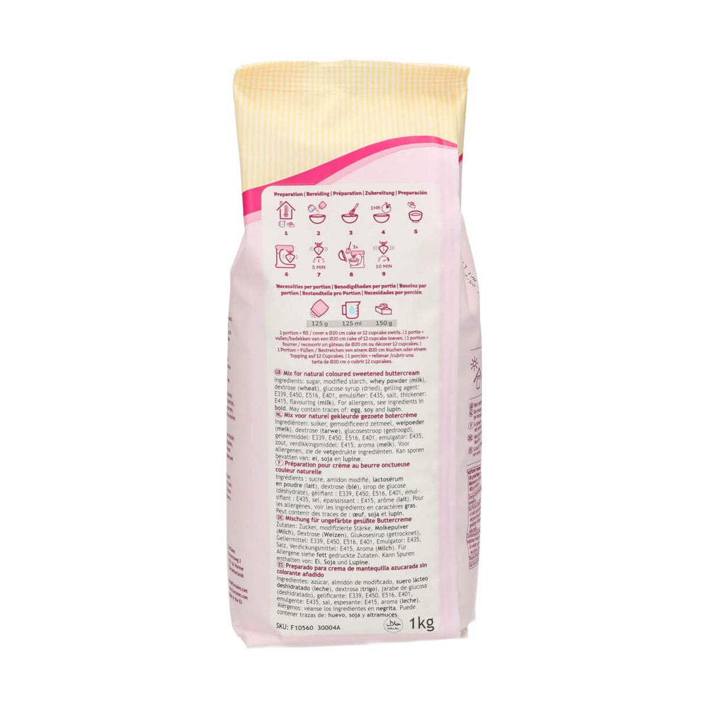 Funcakes Mix Für Buttercreme: Einfach Zu Berübenen, Cremig, Perfekt Zum Dekorieren, Abdecken Und Füllen Von Kuchen, Belag Auf Cupcakes, Halal., 1 Kg Mix zum Backen und Kochen Naty Shop