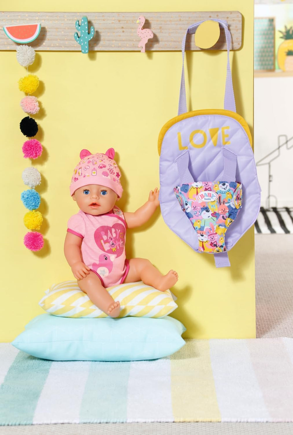 BABY born Puppentrage für Kinder mit verstellbarem Gurt für 36 cm und 43 cm Puppen, 828038 Zapf Creation