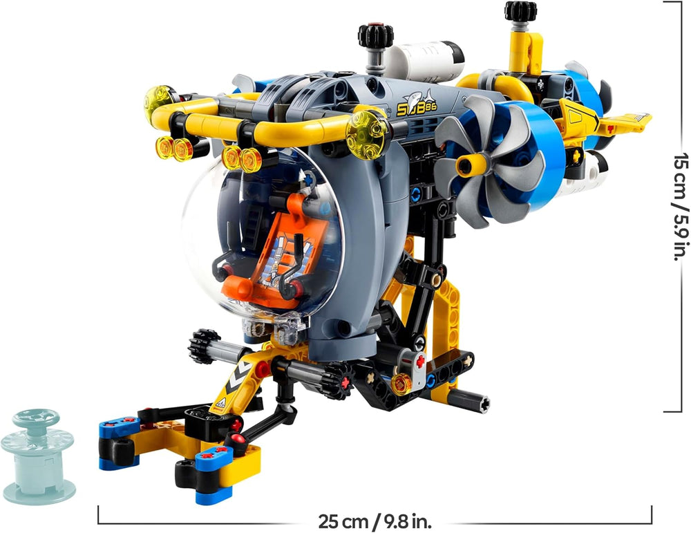 LEGO Technic Deep Sea Forscher U-Boot Spielzeug, Bauspielzeug für Kinder, Jungen und Mädchen ab 9 Jahren, kreative Geschenideen zum Geburtstag, baubares Fahrzeug, mit drehenden Propellern 42201