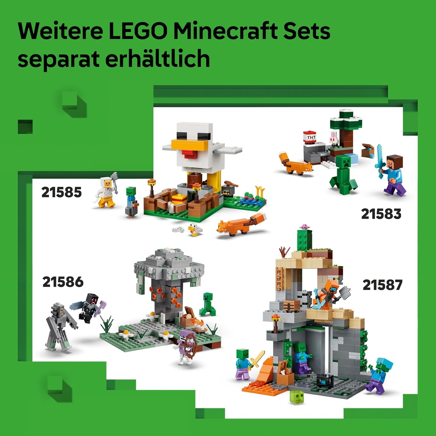 LEGO Minecraft Reise durch Nether und Endportal - Kinder Spielzeug mit Helden, Enderman und Baby Hoglin Figuren - Set mit Minecraft Figur - Gamer Geschenk für Jungen und Mädchen ab 7 Jahren - 21584