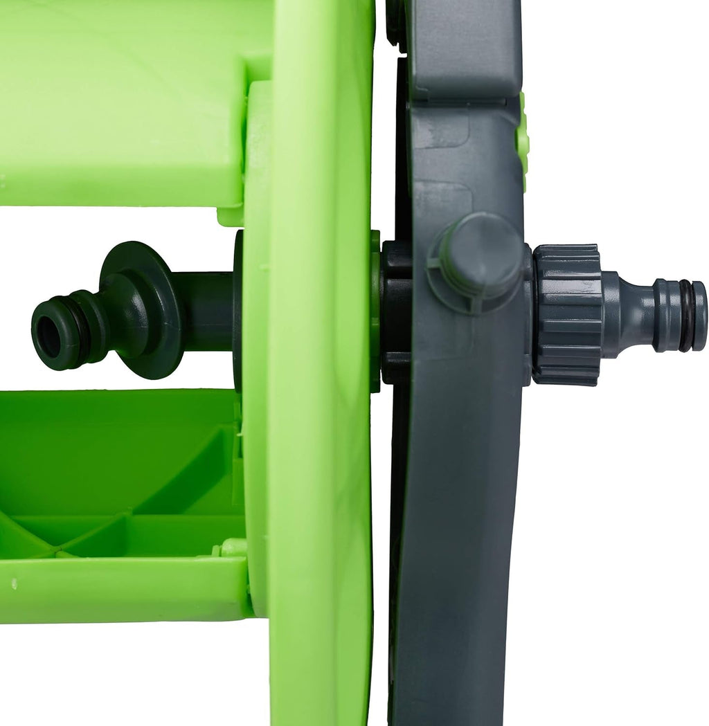 Cărucior furtun Relaxdays, rolă mobilă pentru furtun de apă de 45 m, 1/2 inch, grădină, 82,5 x 43 x 34 cm, gri-verde