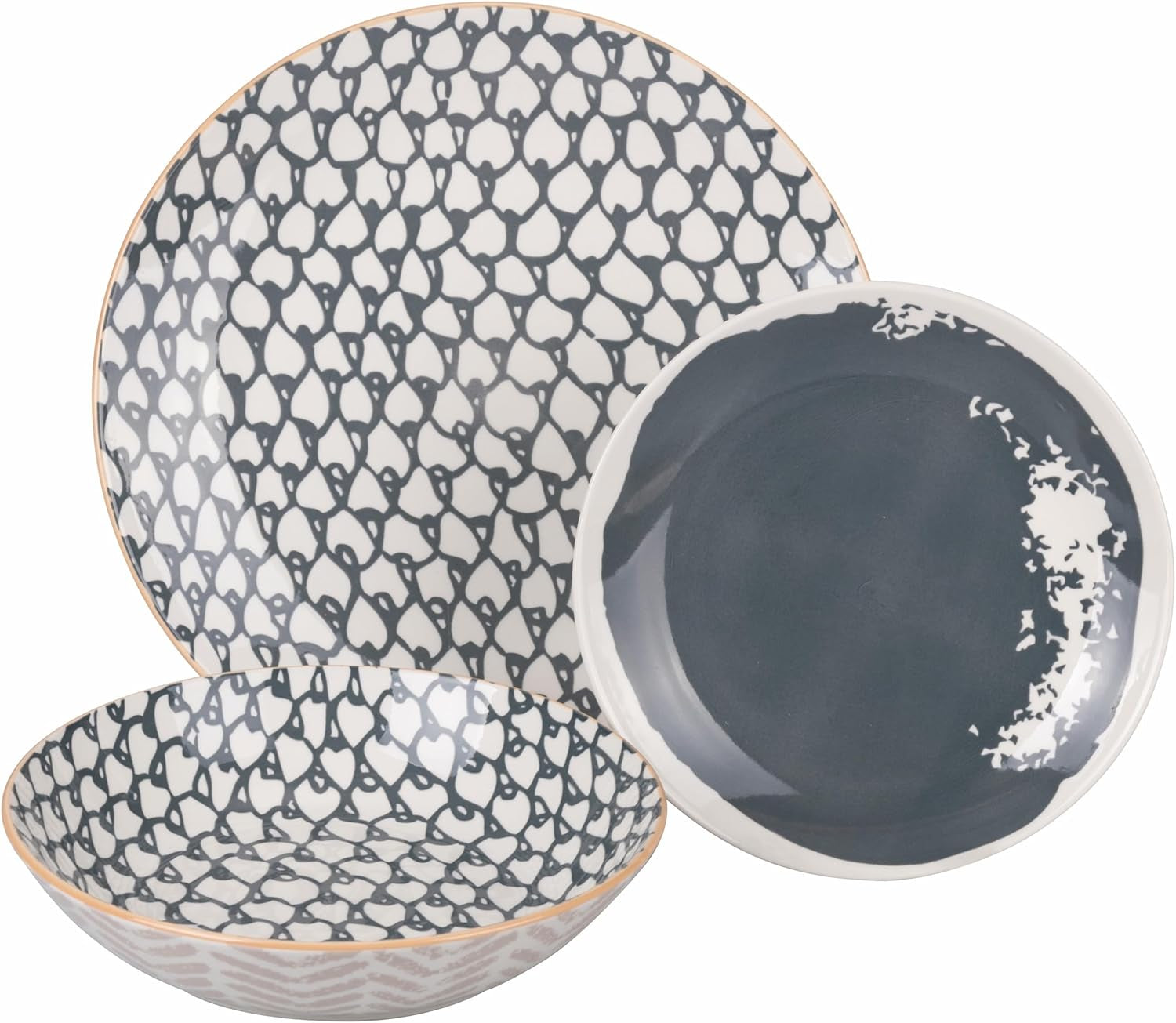 Soho 18-teiliges Geschirrset aus Porzellan, 6 verschiedene Sitzplätze